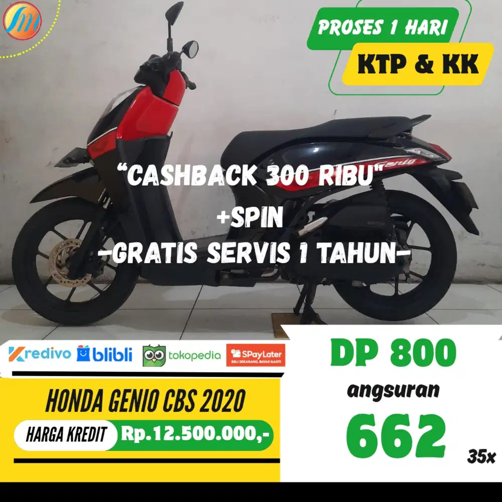 HONDA GENIO CBS 2020 KREDIT DP 800RB ANGSURAN SANGAT RENDAH BERGARANSI
