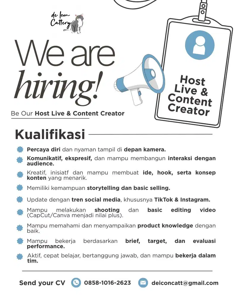 Lowongan Host Live & Content Creator