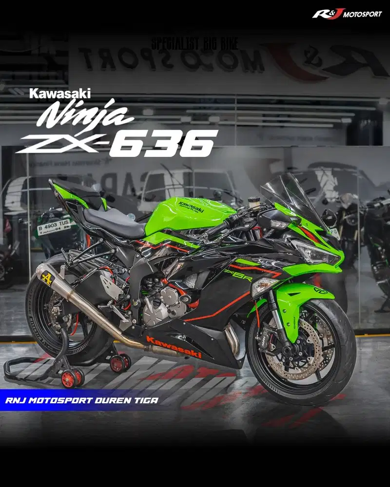 ‎Kawasaki Zx6r Warna Hijau Nik 2021 Km.6.000an Warna Hijau