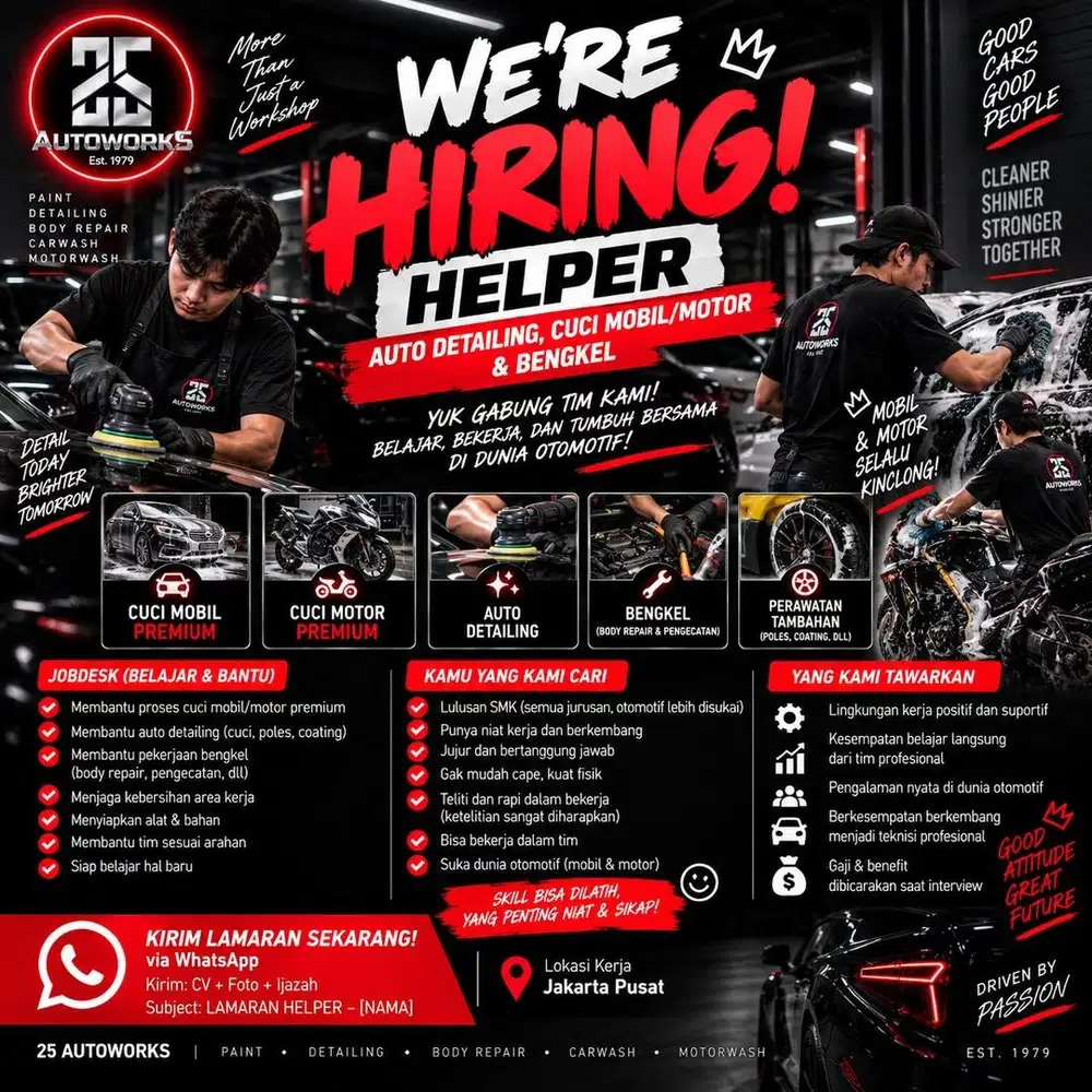 HELPER Detailing, Cuci Mobil/Motor