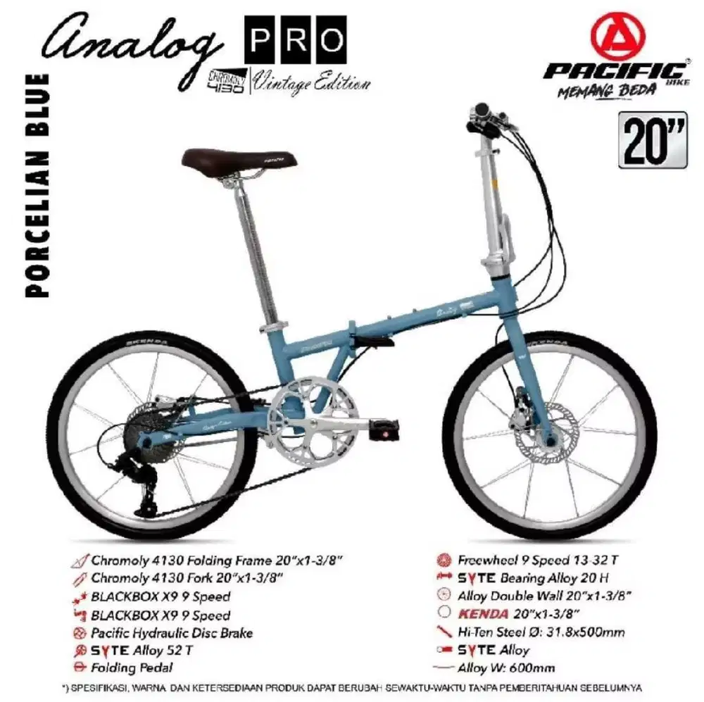 Sepeda Lipat 20 inch Merk Pacific Analog Pro