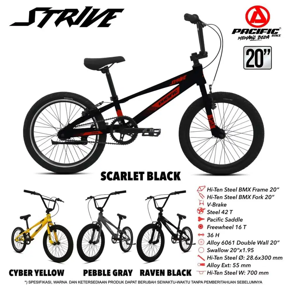 Sepeda BMX 20 inch Merk Pacific Strive