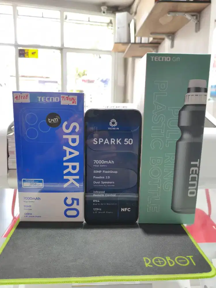 Tecno Spark 50 NFC batrei 7000mAh, ram 4gb rom 128gb, free gift