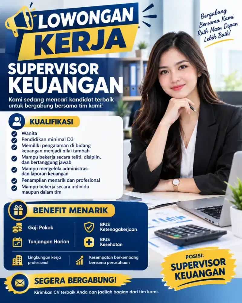 Lowongan supervisor keuangan dan admin