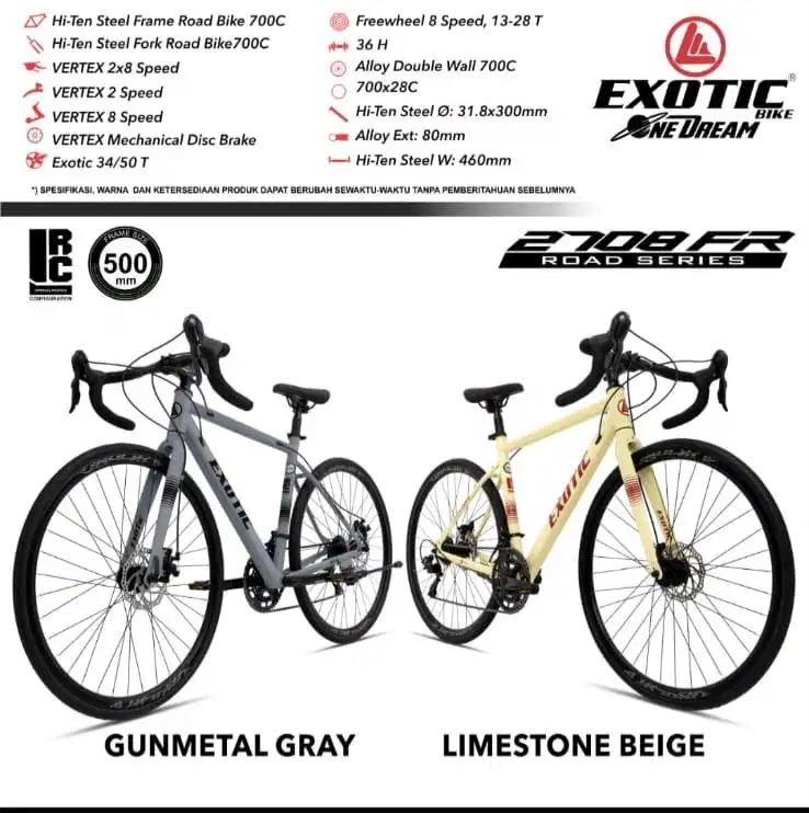 Sepeda Balap (Roadbike) Merk Exotic 2708 FR