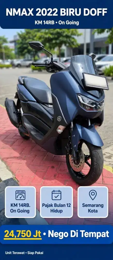 Yamaha nmax 2022 km 14rb plat F