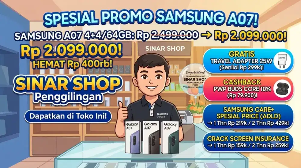 PROMO SAMSUNG A07 4+4 / 64GB