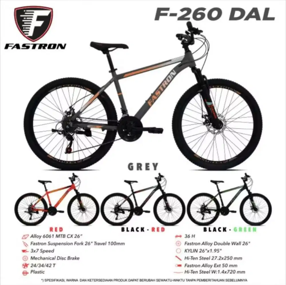 Sepeda MTB 26 inch Merk Fastron F-260 DAL