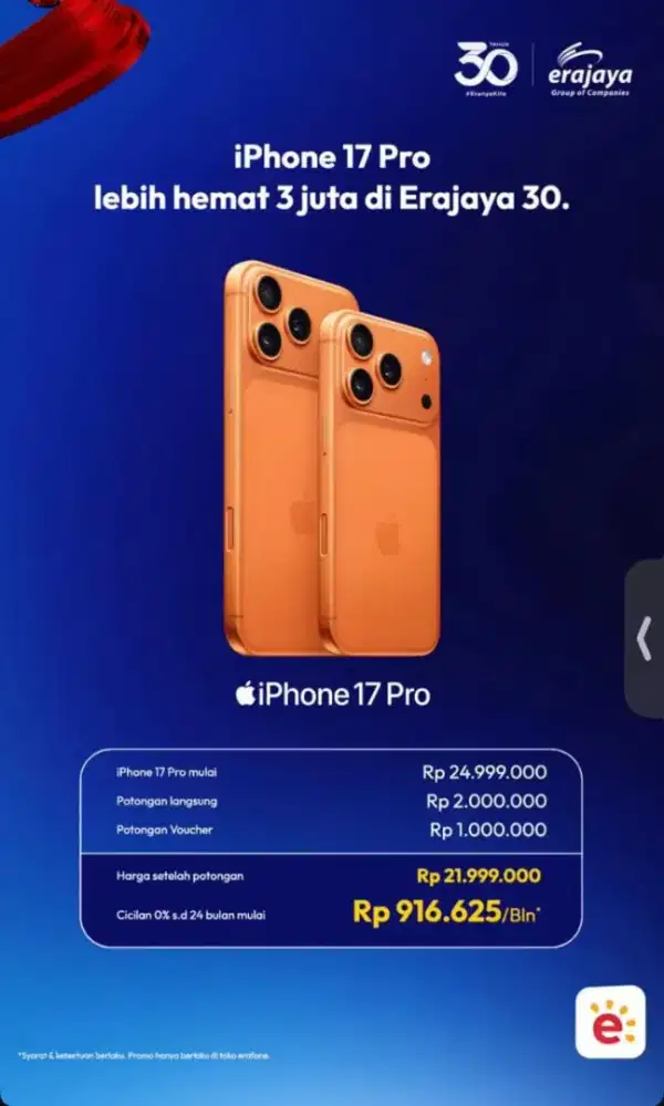 iPhone 17 pro cashback 1jt
