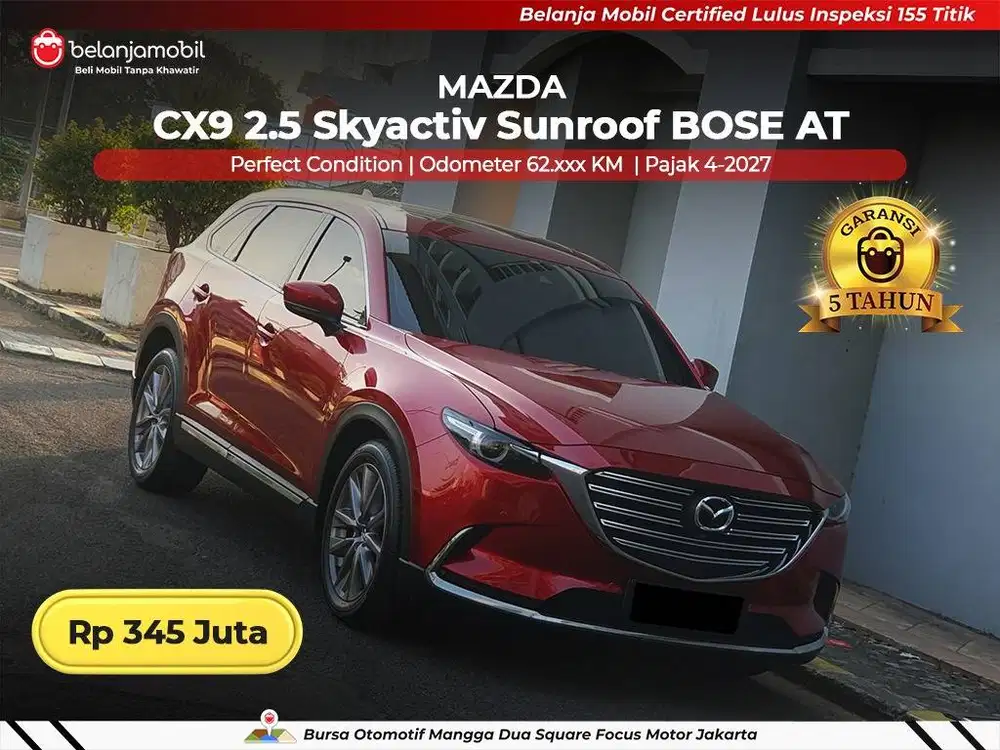 [GARANSI 5TH] Mazda CX9 CX-9 CX 9 2,5 Skyactiv Sunroof 2019/2020/2021