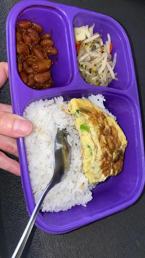 Masakan harian aneka lauk pauk, nasi kotak, rice bowl, nasi box