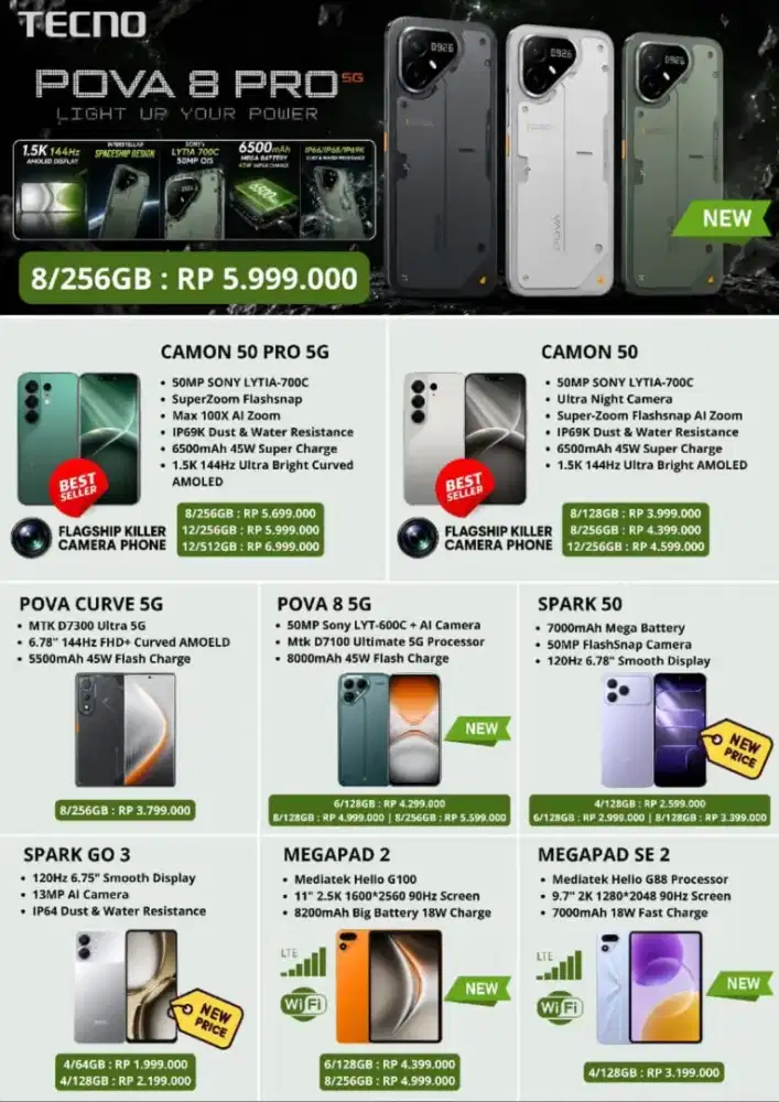 Katalog Tecno terbaru