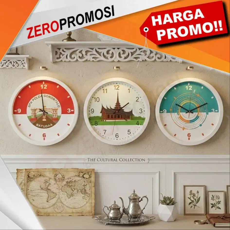 Jam Dinding 4036 P Custom Logo untuk Souvenir Perusahaan