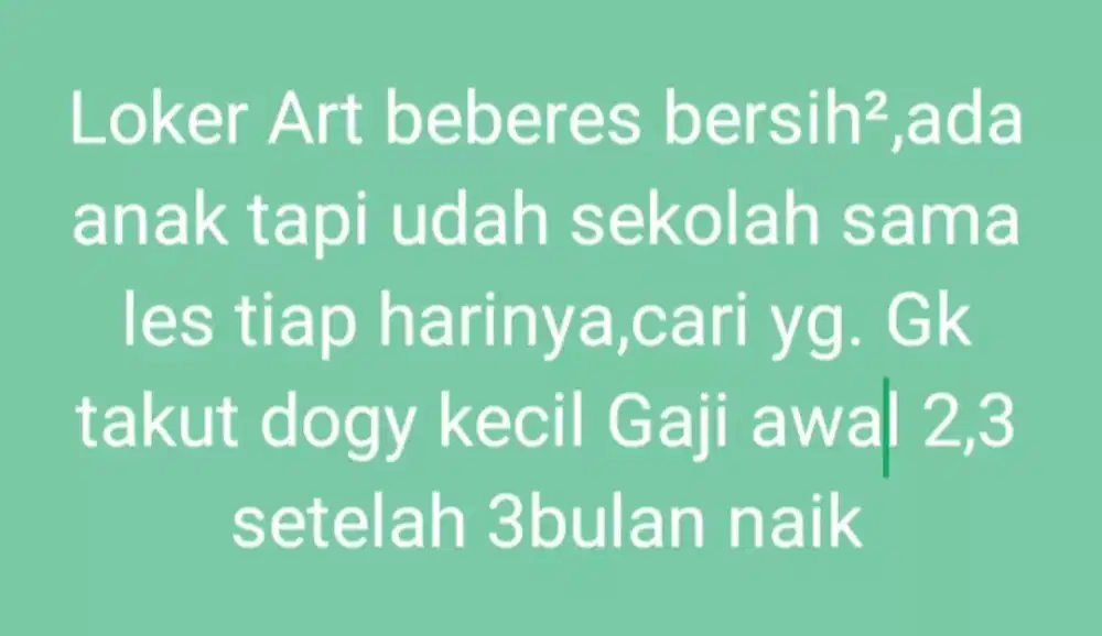 Loker art majikan langsung
