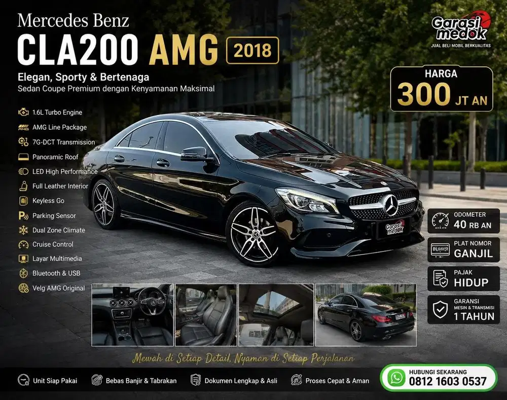 Mercede benz Mercy CLA200 CLA 200 AMG 2018 Antik Low KM Murah Bekas