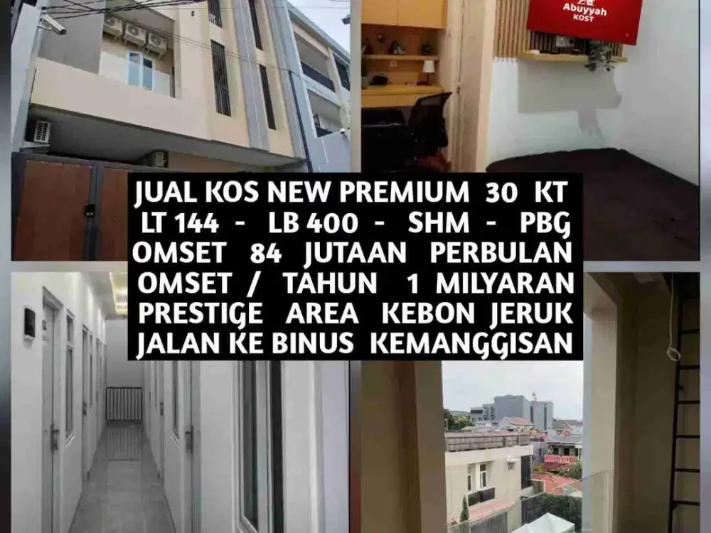 JUAL KOST KOSAN NEW PREMIUM PRESTIGE AREA JALAN KAKI BINUS KEMANGGISAN