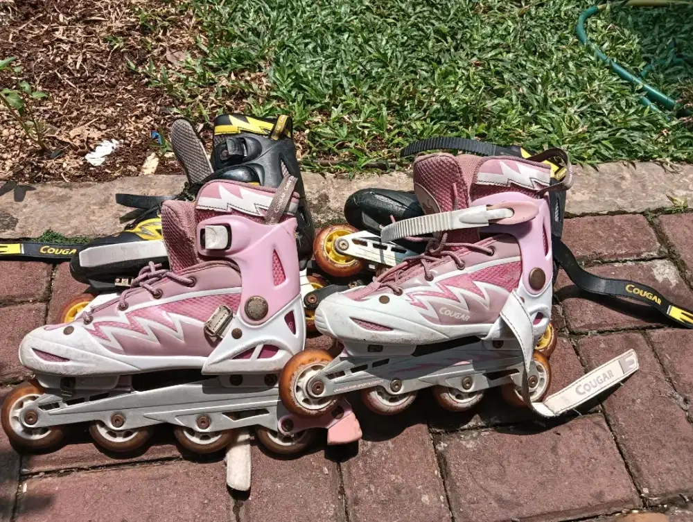 Sepatu Roda / Inline Skate Cougar Pink dan hitam Size L (38-41) Normal