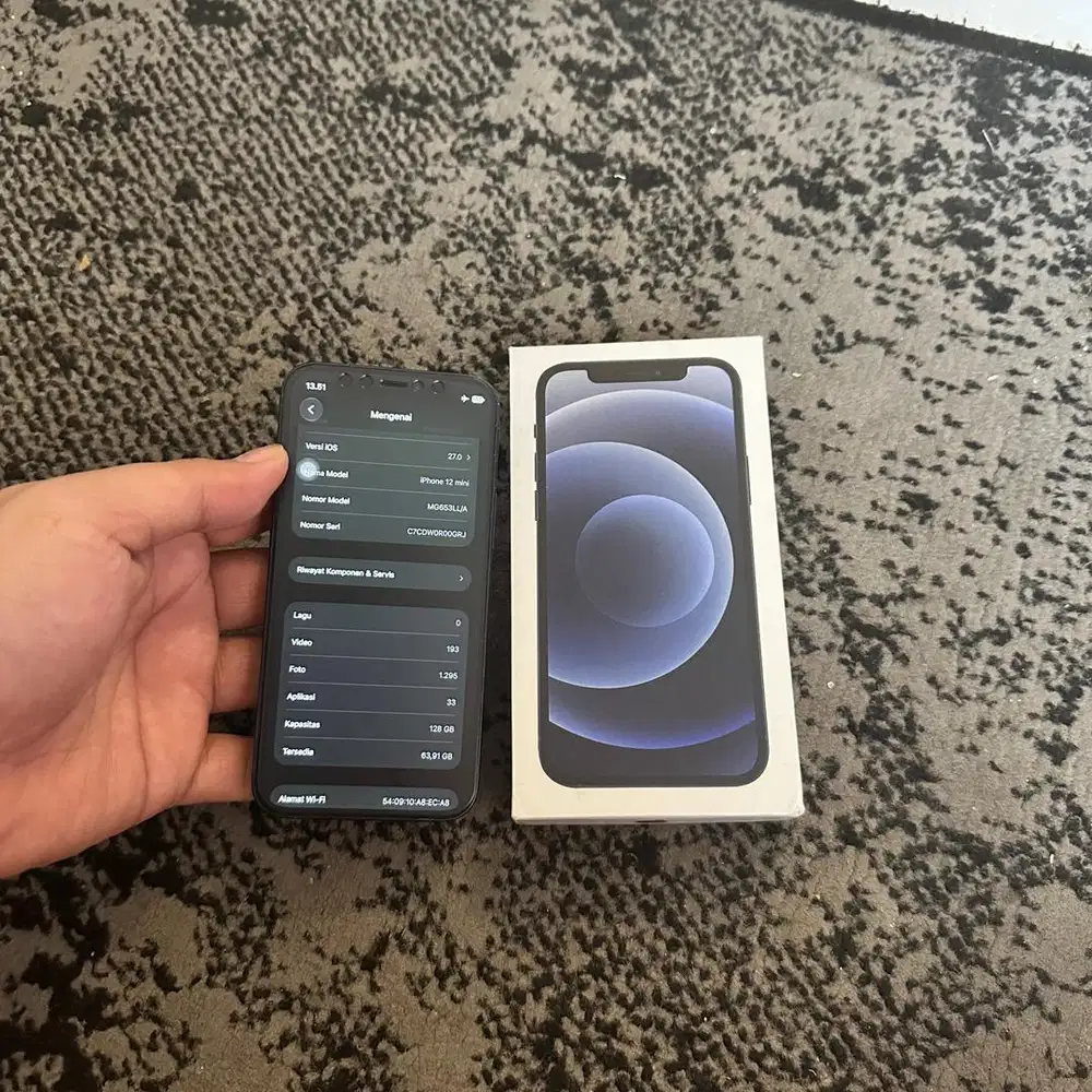 Iphone 12 mini warna black inter LL/A 128gb