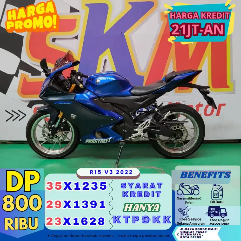 PROMO DP 800rb Yamaha R15 V3 th 2022 cash/credit