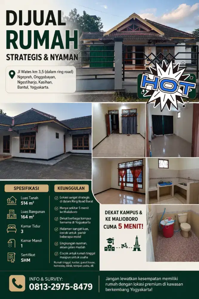 Dijual rumah+tanah luas strategis di Yogyakarta