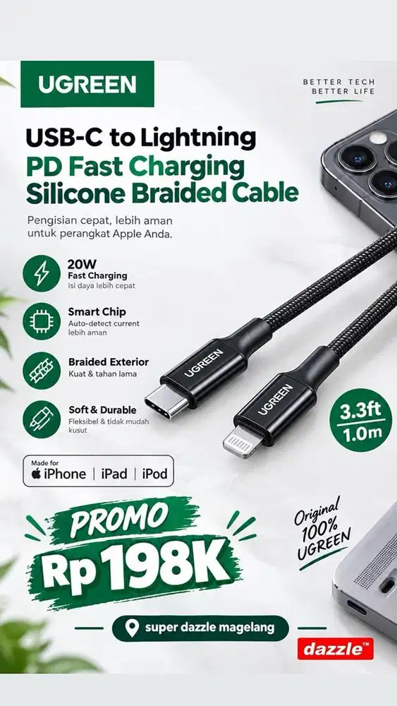 Kd ugreen c to l 1m 90493