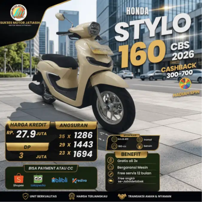 HONDA STYLO 160 CBS 2026 KM RENDAH 8 RIBUAN  CAKEP SIAP AJAK JALAN