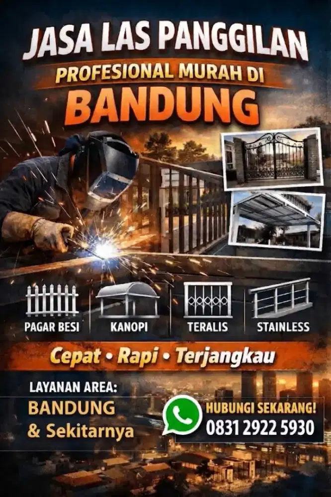 Jasa Las Listrik Panggilan / Pembuatan Pagar, Kanopi, Tralis, Dll