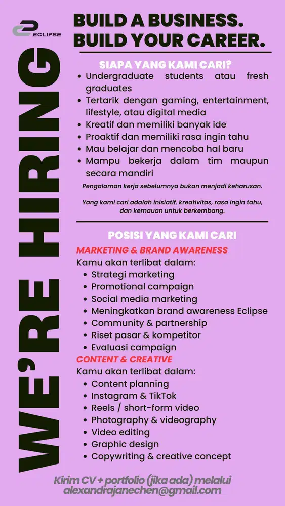 INTERNSHIP UNTUK UNDERGRADUATE DAN FRESH GRADUATE