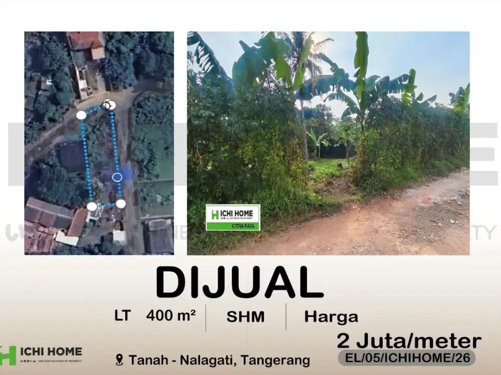 Tanah Siap Pakai Cocok Investasi Sudah SHM di Nalagati Panongan Tangerang