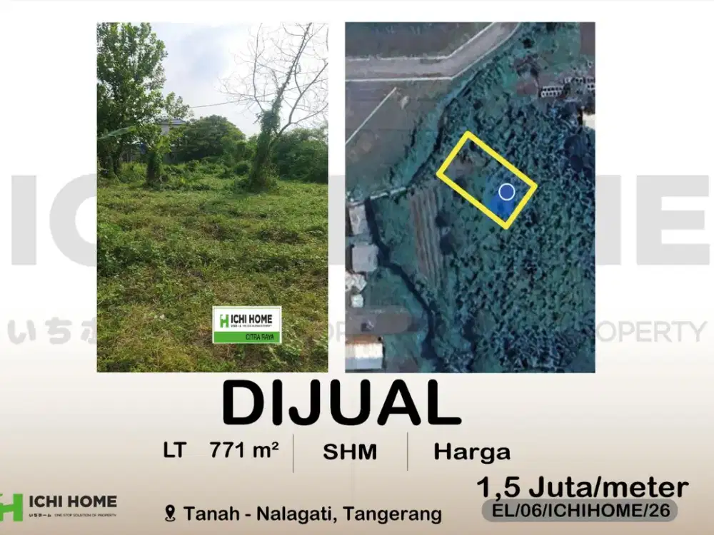 Tanah Cocok Investasi Sudah SHM Harga Super Murah di Nalagati Panongan Tangerang