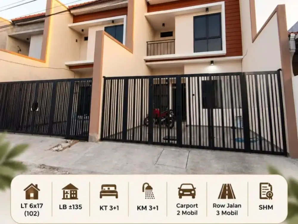 CA1257 DIJUAL RUMAH BARU MINIMALIS CAKEP ROW LEBAR SHM DI DARMO HARAPAN