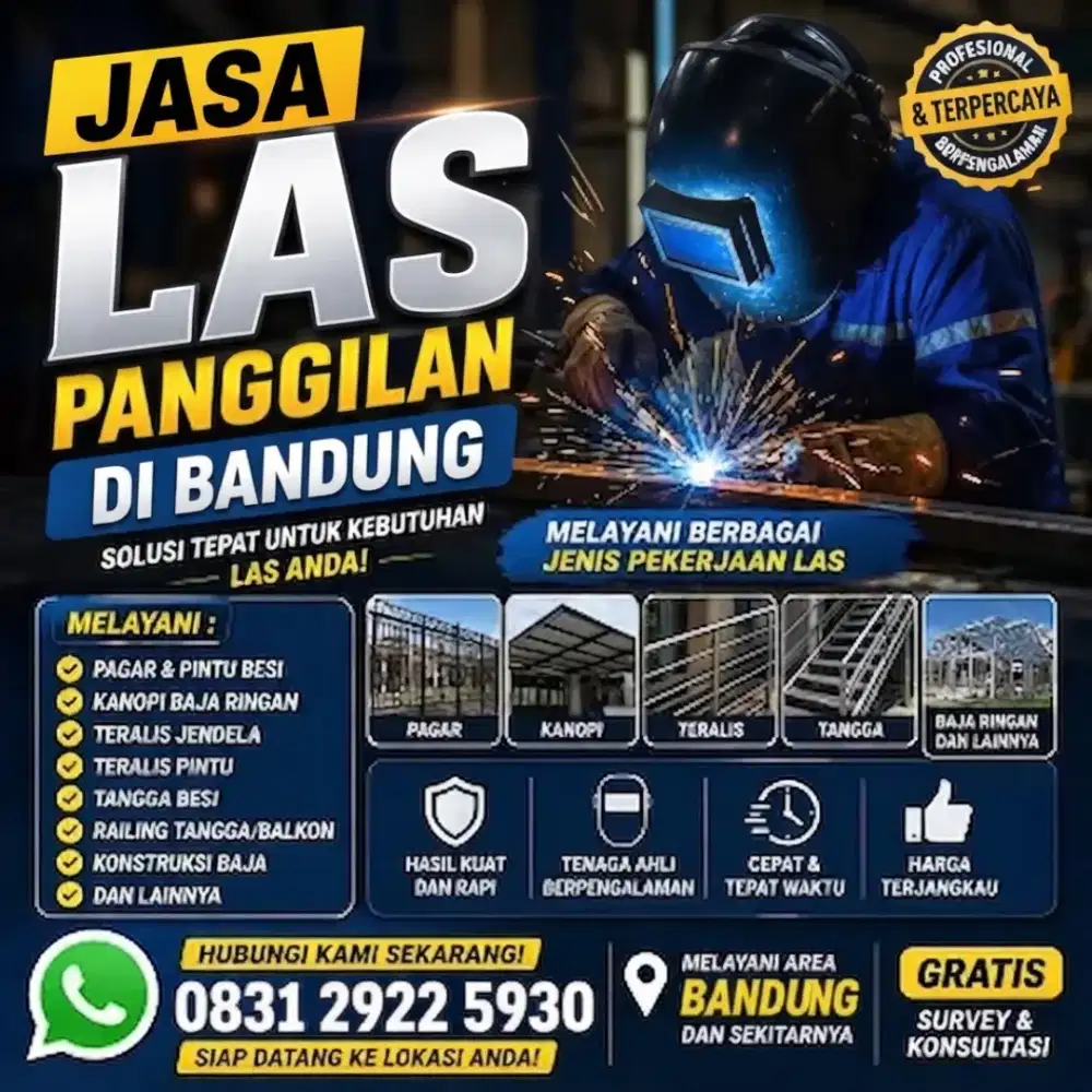 Jasa Las Listrik Panggilan / Pembuatan Pagar, Kanopi, Tralis, Dll