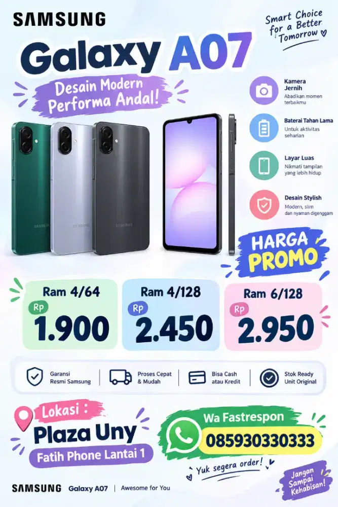 Samsung Galaxy A07 New Bergaransi Resmi