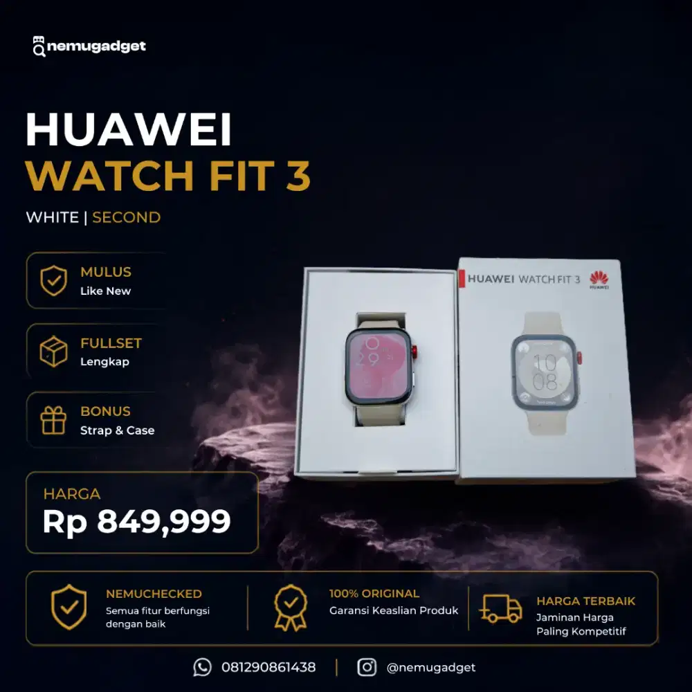 Huawei Watch Fit 3 Like New, Fullset