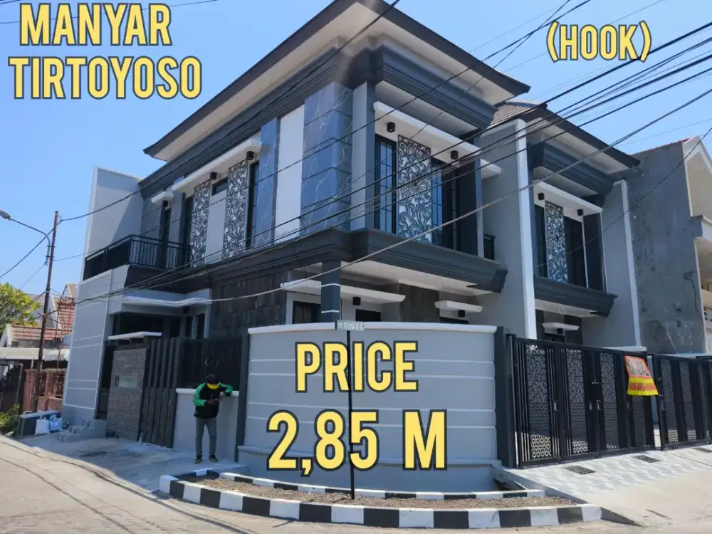 SISA 1 UNIT. RUMAH HOOK MANYAR TIRTOYOSO BARU GRESS NO BLUSUK BLUSUK. DEKAT KLAMPIS, MERR, UNAIR, ITS, NGINDEN, SEMOLOWARU, KERTAJAYA, Dll