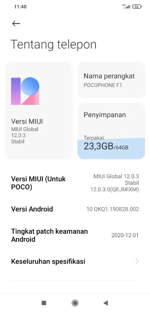 Xiaomi pocophone F1 batangan