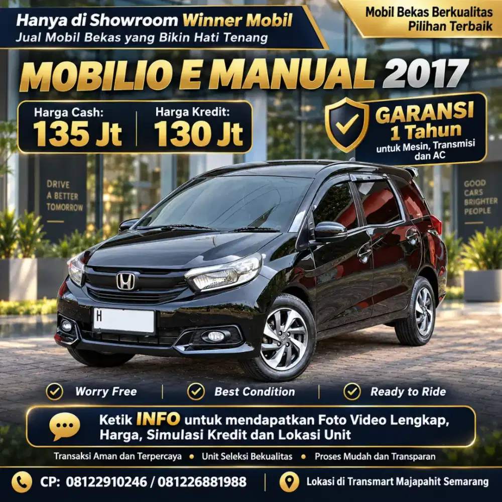 Garansi 1 Th, 2017 Mobilio E Manual, Low KM, Terawat, Istimewa