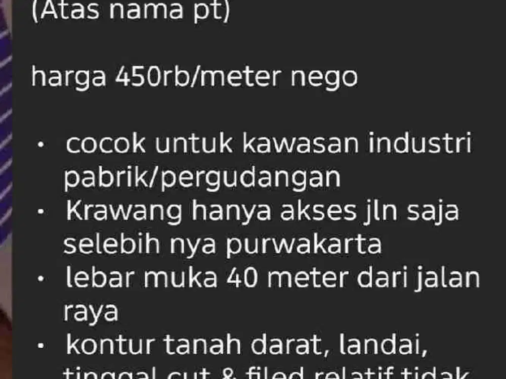 tanah ploting industri 450 ha karawang