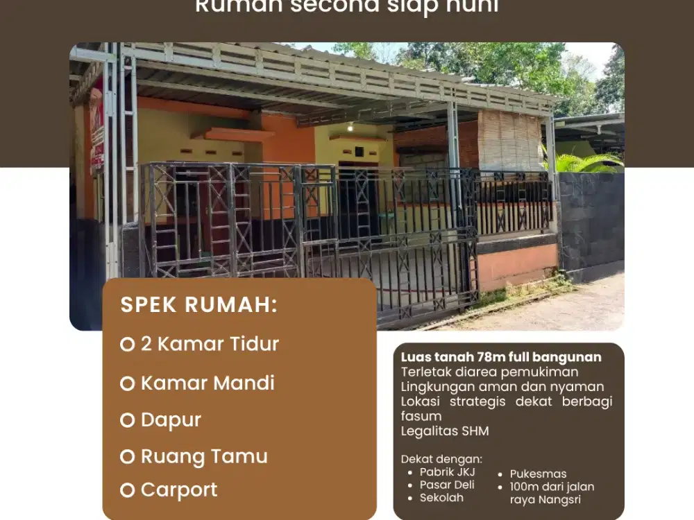 TURUN HARGA! RUMAH SECOND SIAP HUNI PRAMBANAN, KLATEN