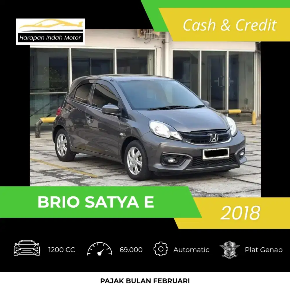 Honda Brio Satya E Matic 2018 Low KM 69RB Antik