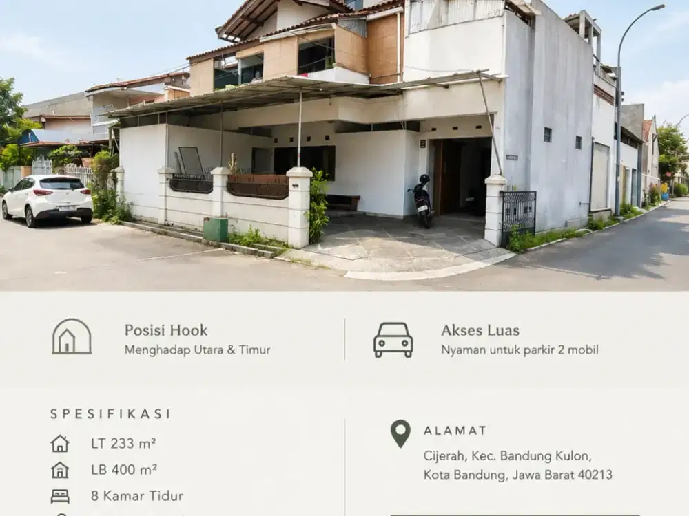Rumah Luas Posisi Hook Cijerah cocok untuk Kantor