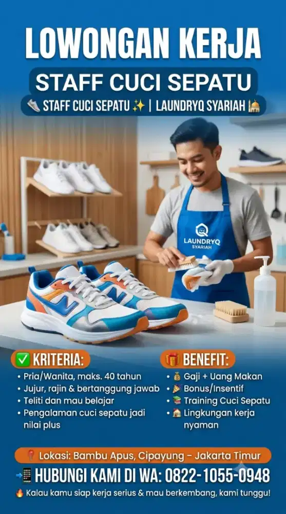 Lowongan Staff Cuci Sepatu