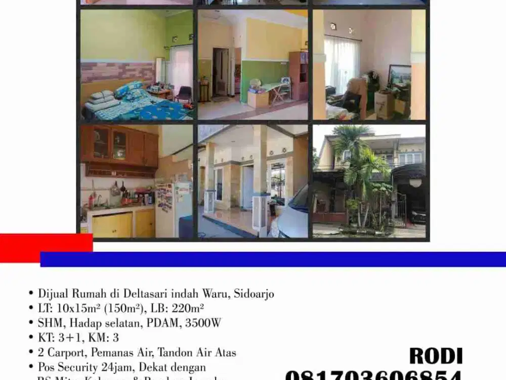 Dijual Rumah di Deltasari indah Waru, Sidoarjo