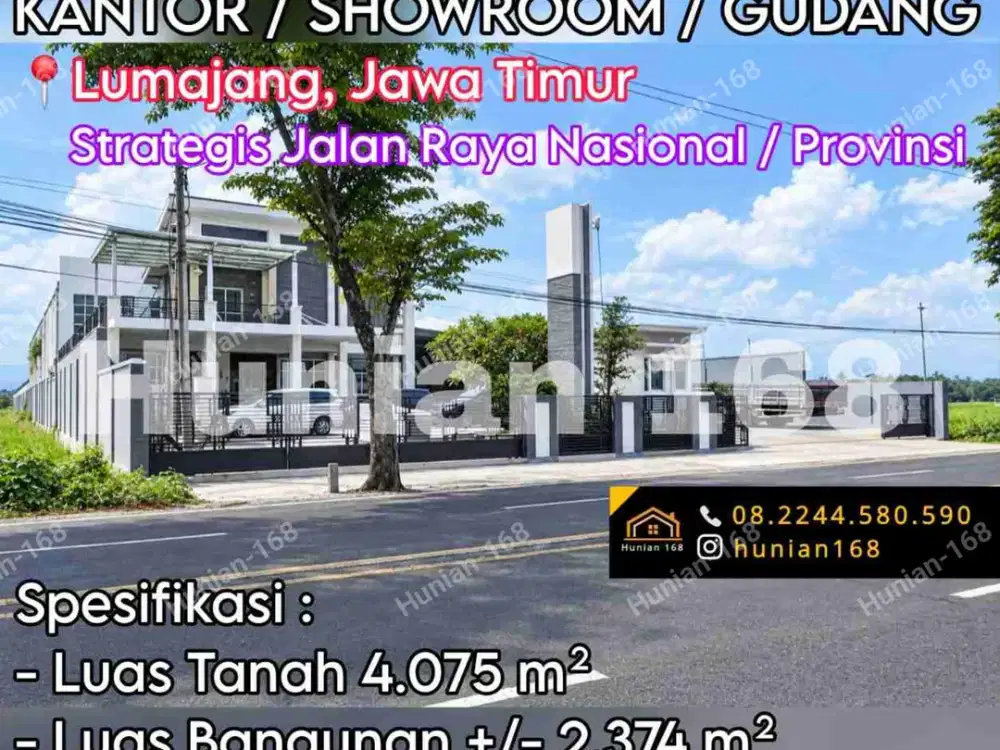 Jual Gudang Kantor Ruko Toko Pabrik Industri Tanah Raya Propinsi Provinsi Lumajang Jatim Jawa Timur Komersial Komersil