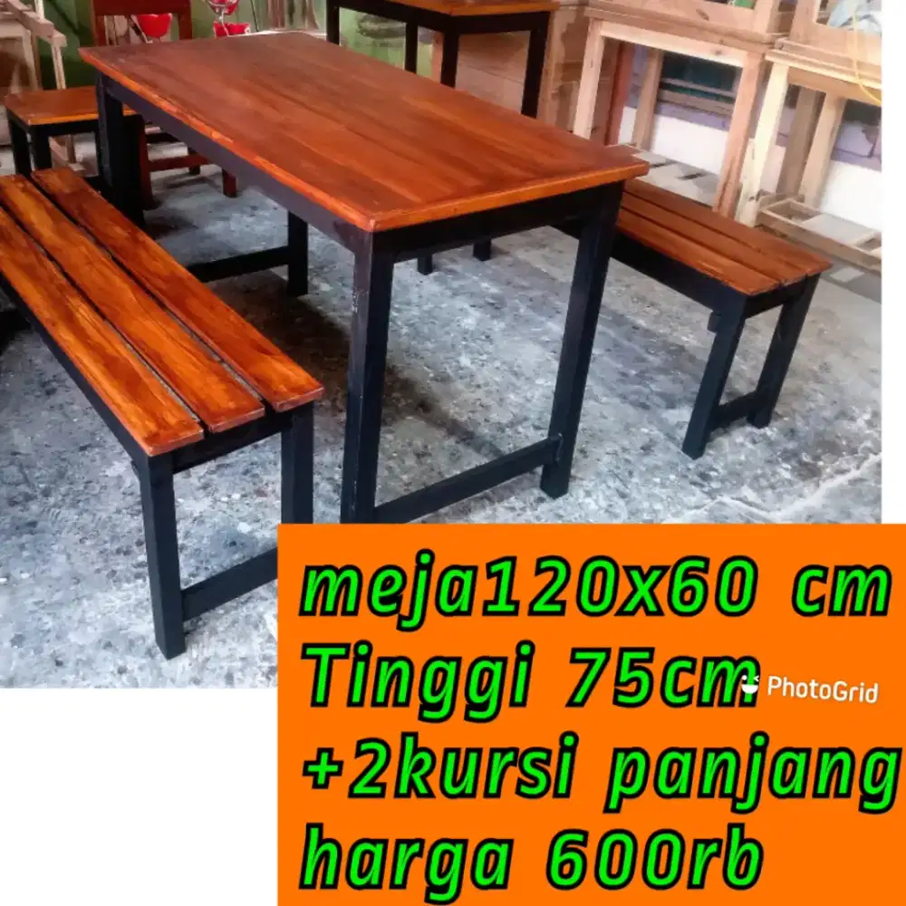 Meja kursi makan, meja kursi warung Cafe resto, meja rumah kost