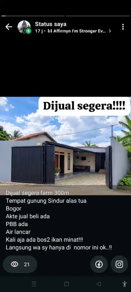 Dijual segera farm ikan