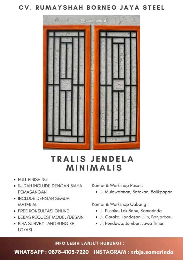 Teralis Jendela Minimalis | Modern, Rapi & Kuat - Bisa Custom