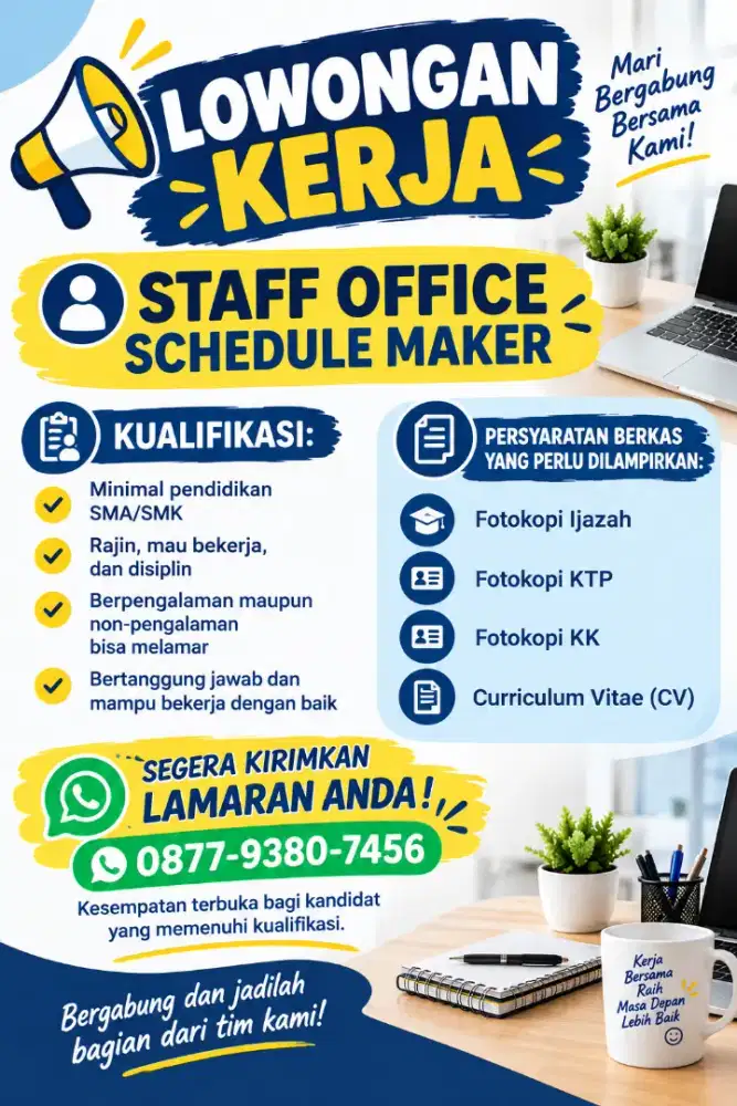 Kami sedang mencari staf baru