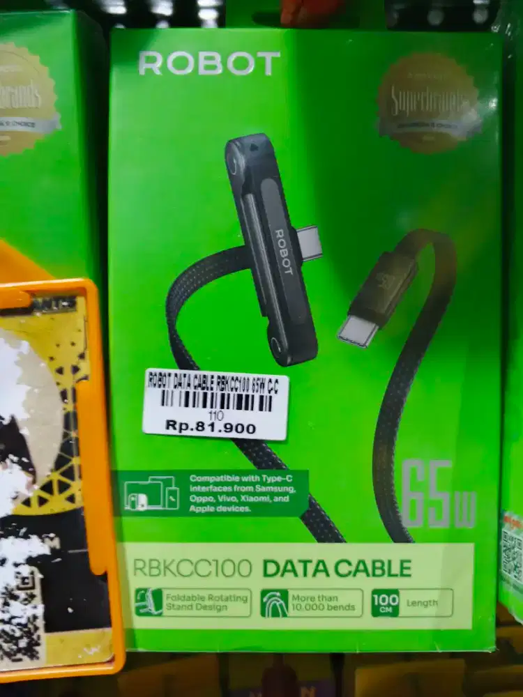 KABEL DATA C to C ROBOT RBKCC100 65W
