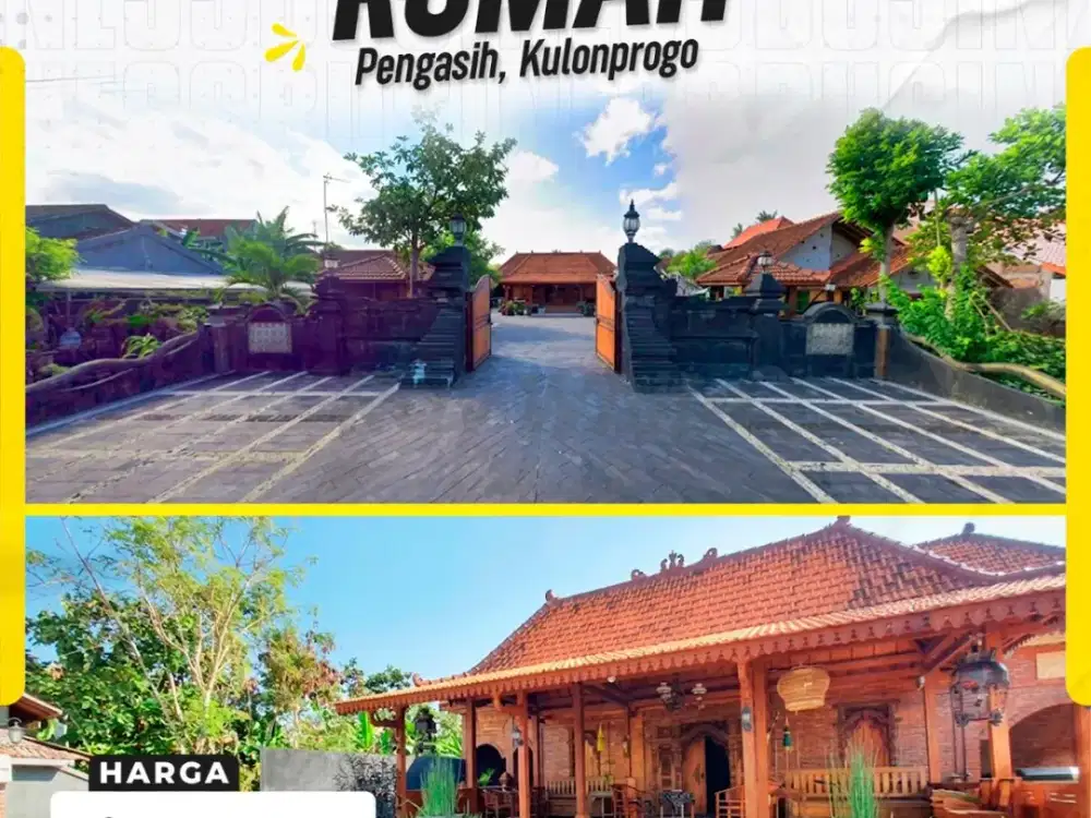DIJUAL RUMAH MEWAH ETNIK JAWA KLASIK LAHAN LUAS DI PENGASIH KULONPROGO
